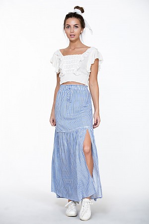 MAXI CHECKERED SKIRT